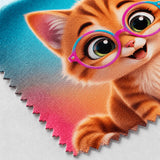 Zoom impression haute définition lingette chaton microfibre