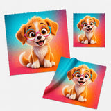 Lingette microfibre chien à lunettes, plusieurs angles et tailles
