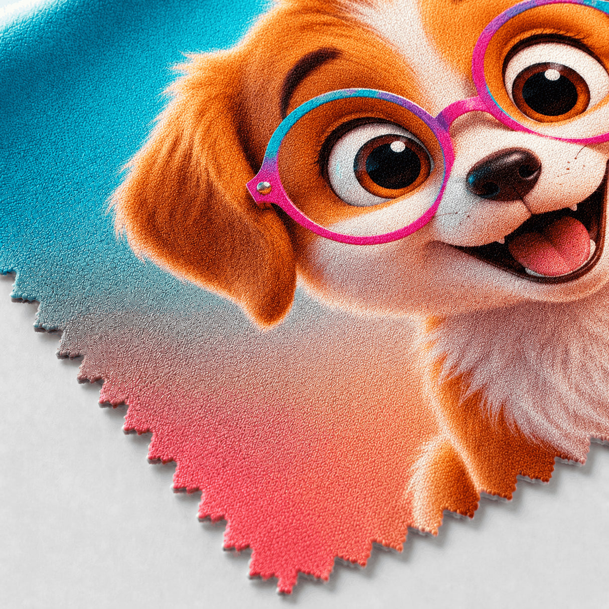 Zoom impression haute définition lingette chien microfibre