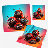 Lingette microfibre coccinelles à lunettes, plusieurs angles et tailles