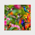 Lingette lunette colibris colorés, jardin tropical fleuri