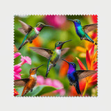 Lingette lunette colibris colorés, jardin tropical fleuri