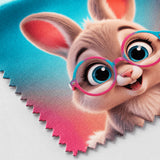 Zoom impression haute définition lingette lapin microfibre