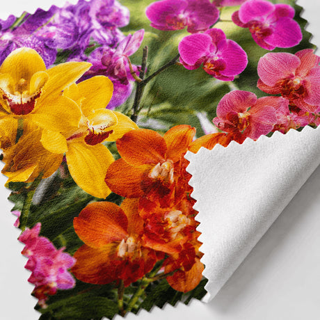 Zoom impression haute définition lingette orchidées microfibre