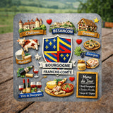 Magnet Bourgogne Franche-Comté – Décoration Réfrigérateur Région 6 x 6 cm Sublimation Store