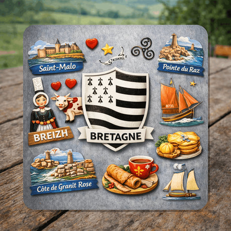 magnet bretagne region bretonne pose sur table 6x6 cm