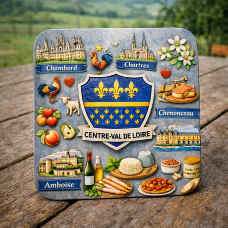 magnet centre val de loire pose sur table chateaux 6x6 cm