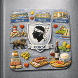 magnet corse sur refrigerateur ile de beaute 6x6 cm
