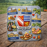 Magnet Grand Est – Décoration Réfrigérateur Région France 6 x 6 cm Sublimation Store