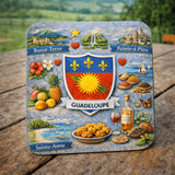 magnet guadeloupe pose sur table ile tropicale 6x6 cm