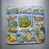magnet guyane sur refrigerateur region amazonienne 6x6 cm