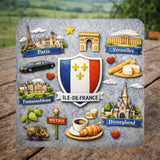 magnet ile de france paris pose sur table 6x6 cm