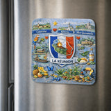 magnet la reunion sur refrigerateur ile volcanique 6x6 cm