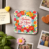 Magnet carré Maman Je T’aime – Cadeau Fête des Mères 6 x 6 cm Sublimation Store