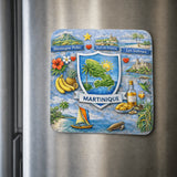 magnet martinique sur refrigerateur ile tropicale 6x6 cm