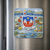 magnet mayotte sur refrigerateur ile tropicale 6x6 cm