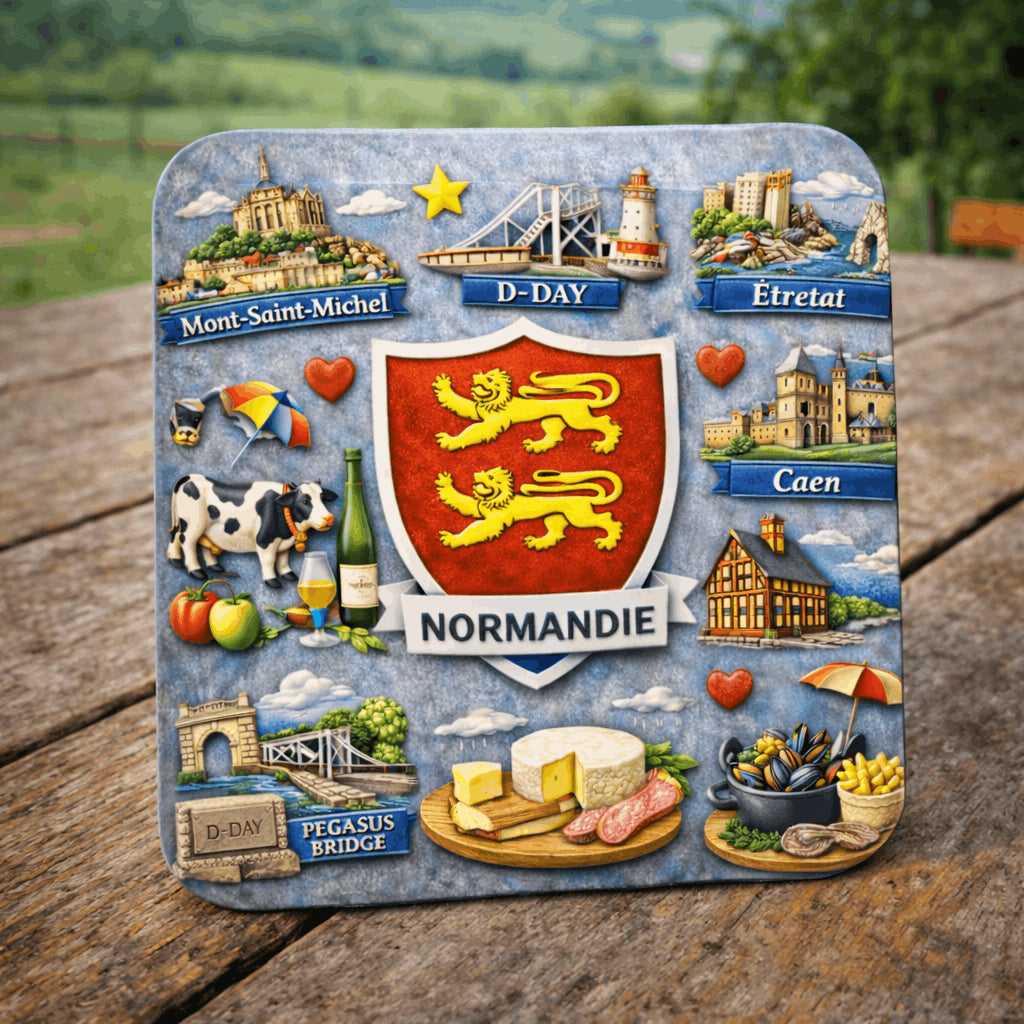 magnet normandie pose sur table region nord ouest 6x6 cm