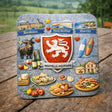 magnet nouvelle aquitaine pose sur table region sud ouest 6x6 cm