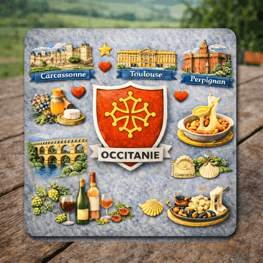 Magnet Occitanie – Décoration Réfrigérateur Région Sud 6 x 6 cm Sublimation Store