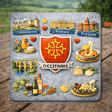Magnet Occitanie – Décoration Réfrigérateur Région Sud 6 x 6 cm Sublimation Store