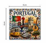 Magnet Portugal 6x6 cm en bois avec règle de mesure
