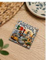 Magnet Portugal Torre de Belém tramway posé sur table en bois clair