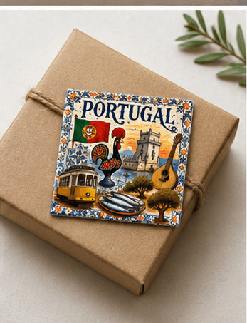 Magnet Portugal emballage cadeau kraft avec ruban