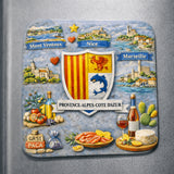 magnet provence alpes cote dazur sur refrigerateur paca 6x6 cm