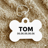 Médaille Chien Personnalisée en Aluminium - Forme d'Os (3 Couleurs au choix) Sublimation Store