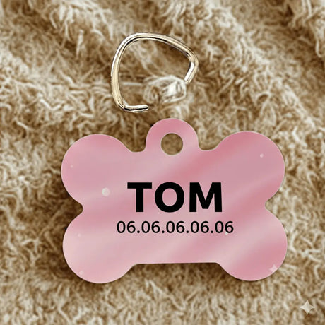 Médaille Chien Personnalisée en Aluminium - Forme d'Os (3 Couleurs au choix) Sublimation Store