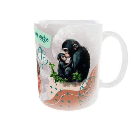 mug cadeau maman amour maternel illustration tendre vue anse droite