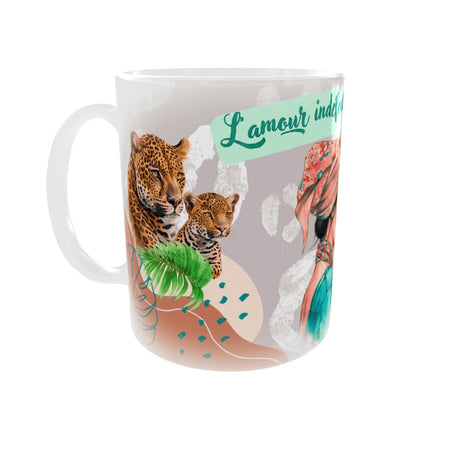 mug amour d une mere cadeau maman illustration famille vue anse gauche