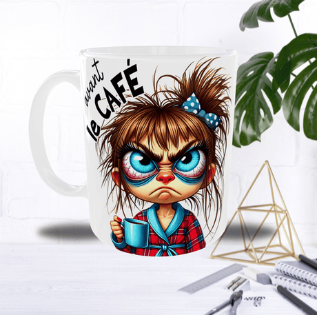 Mug “Avant / Après Café” – Jeune Fille – Recto/Verso