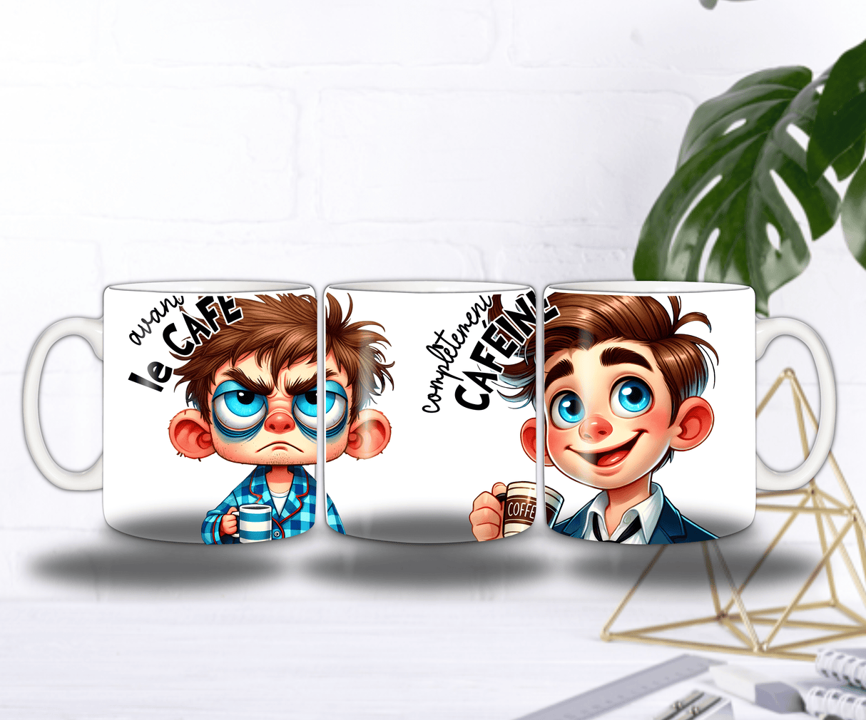 Mug “Avant / Après Café” – Jeune Homme – Recto/Verso