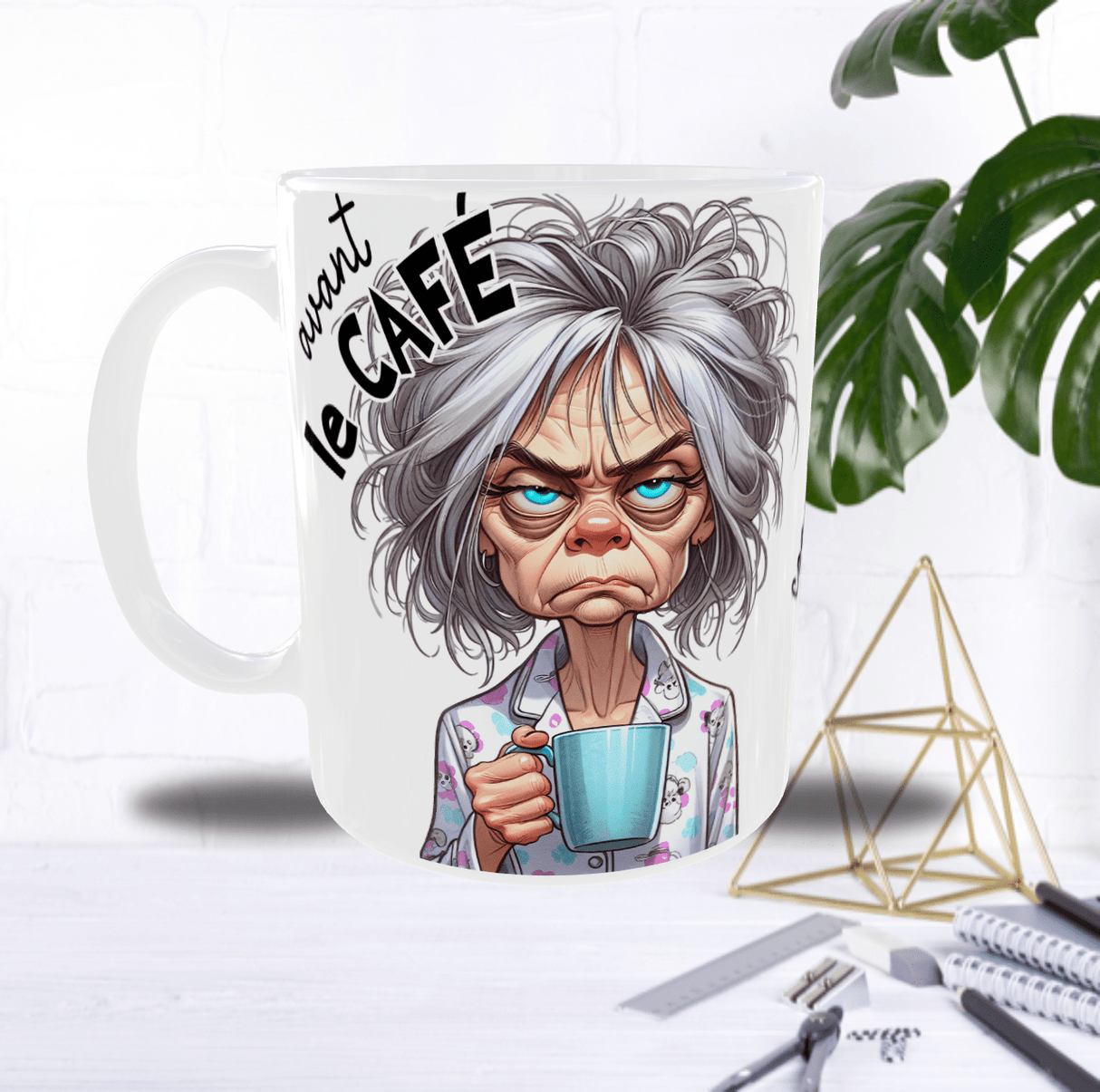 Mug “Avant / Après Café” – Femme 40/50 ans – Recto/Verso