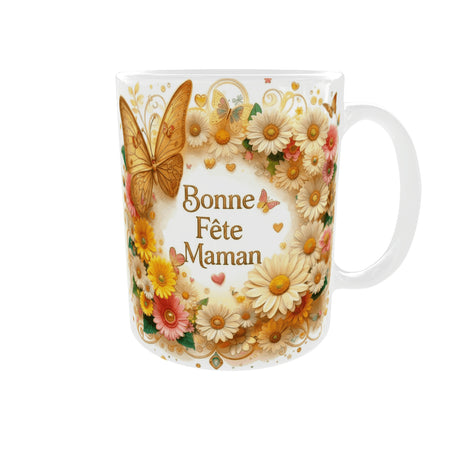 mug bonne fete maman floral tasse cadeau vue anse droite