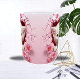 Mug “Chaton Mur Rose” – Effet 3D Craquelé & Fleurs – Céramique