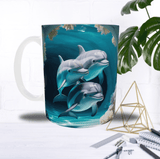 Mug Dauphins des Profondeurs – Sublimation Océan Bleu & Coraux (11oz)