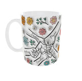 mug famille personnalise 5 mains prenoms enfants vue anse gauche