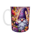 mug gnome fleuri colore design floral fantaisie vue anse gauche
