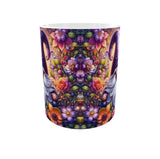 mug gnome fleuri colore illustration florale vue face