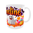 Mug Halloween Personnalisé Prénom – Fantôme Gourmand et Citrouilles Bonbon 11 oz Sublimation Store