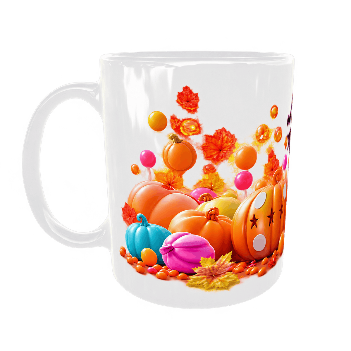 Mug Halloween Personnalisé Prénom – Fantôme Gourmand et Citrouilles Bonbon 11 oz Sublimation Store