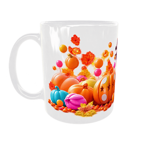 Mug Halloween Personnalisé Prénom – Fantôme Gourmand et Citrouilles Bonbon 11 oz Sublimation Store