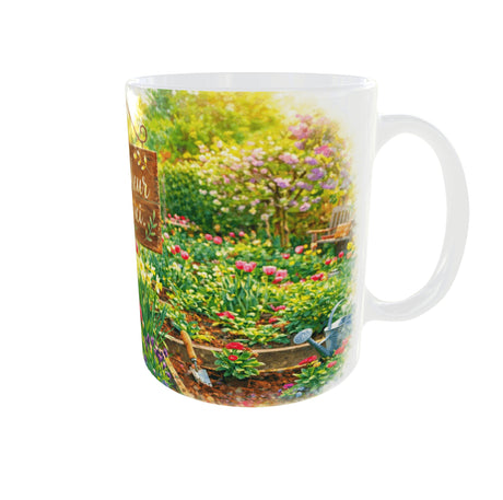 Mug jardinage le bonheur pousse ici anse droite