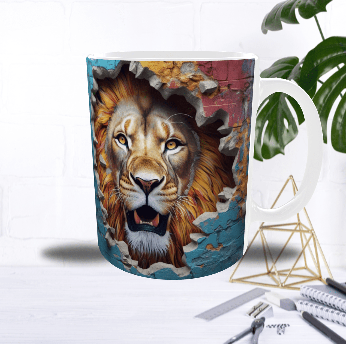 Mug “Lion Brise-Mur” – Puissant, sauvage… et terriblement charismatique