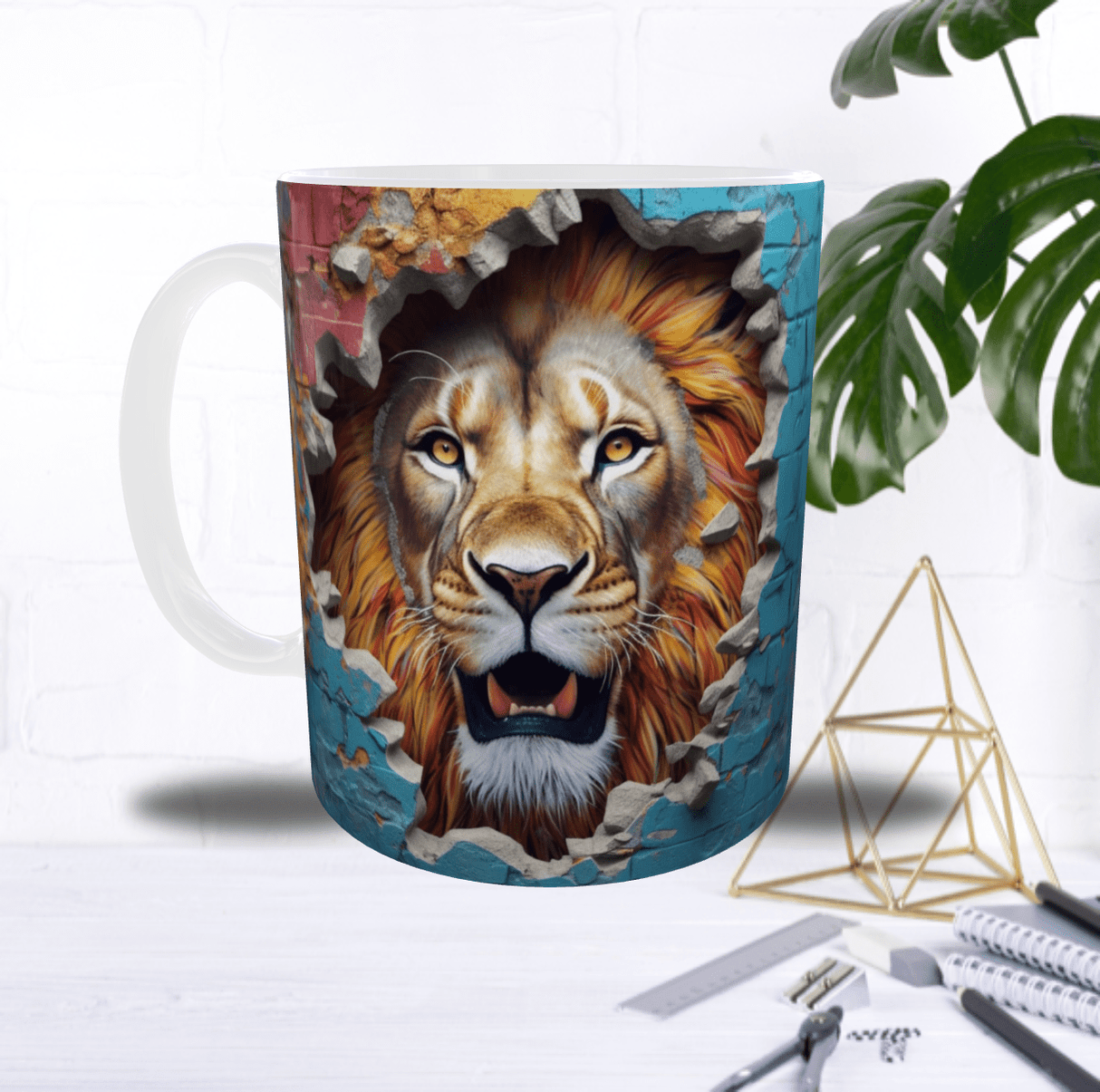 Mug “Lion Brise-Mur” – Puissant, sauvage… et terriblement charismatique