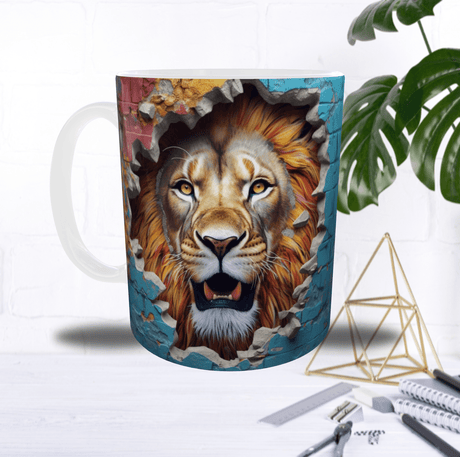 Mug “Lion Brise-Mur” – Puissant, sauvage… et terriblement charismatique