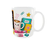 Mug cadeau ATSEM personnalisé patience amour café – vue anse à droite