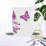 Mug Personnalisé Initiale A–Z – Floral Rose/Violet & Prénom au Choix